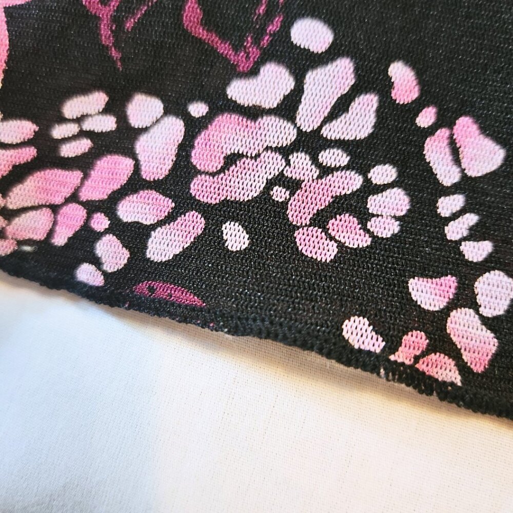 Wrapper Y2K Black & Pink Floral A-Line Knee-Length Skirt Size M - Picture 3 of 7